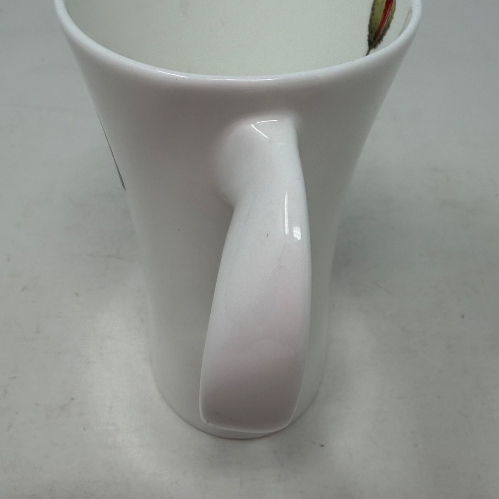Cup + Mug Porcelain Coffee Tea Mug White Red Poppy Floral Cottagecore Euro Chic - Picture 7 of 12
